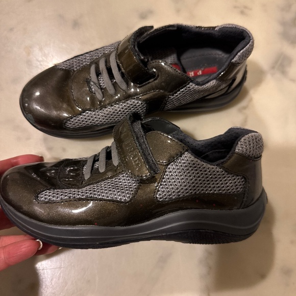Prada Other - Prada Kids Olive Green and Gray Sneakers